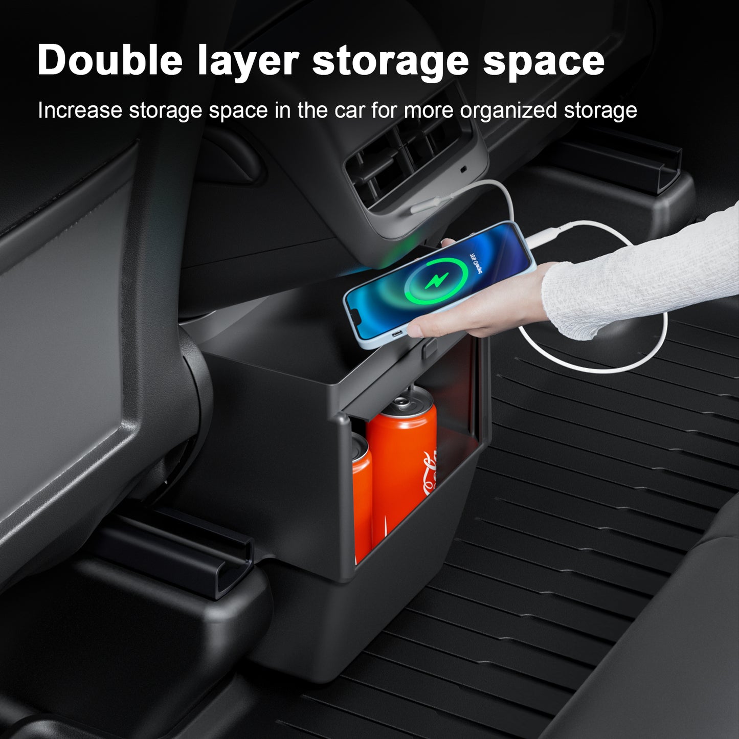 Double Layers Rear Seat Organizer for Tesla Model Y 2021-2025 Accessories