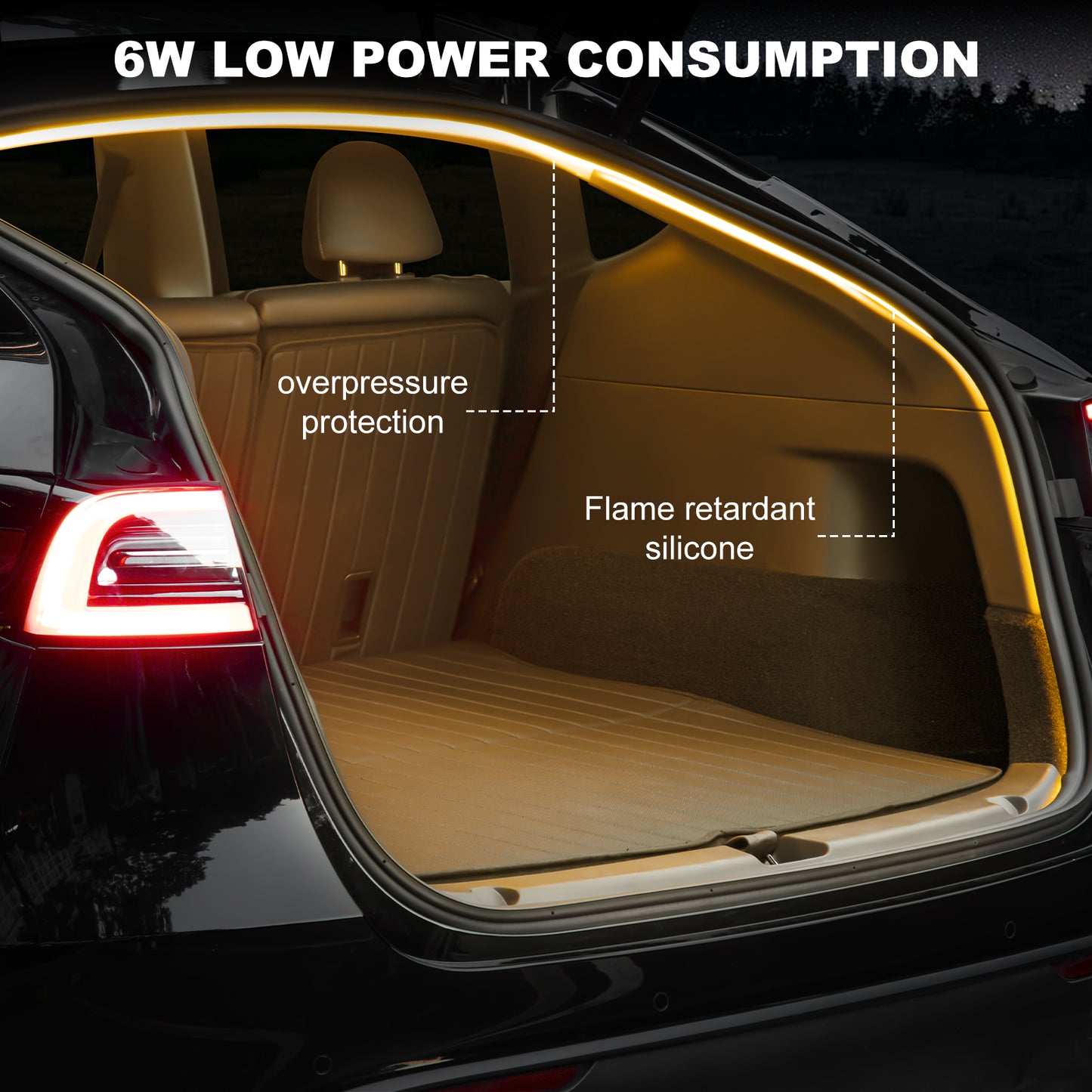 Rear Trunk LED Light Strip for 2021-2025 Tesla Model Y Accessories