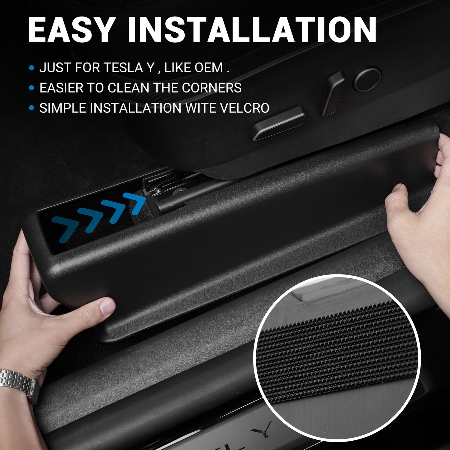 Upgrade Seat Slide Rail Pad Cover Protectors for 2025-2021 Tesla Model Y Accessories (7PCS)