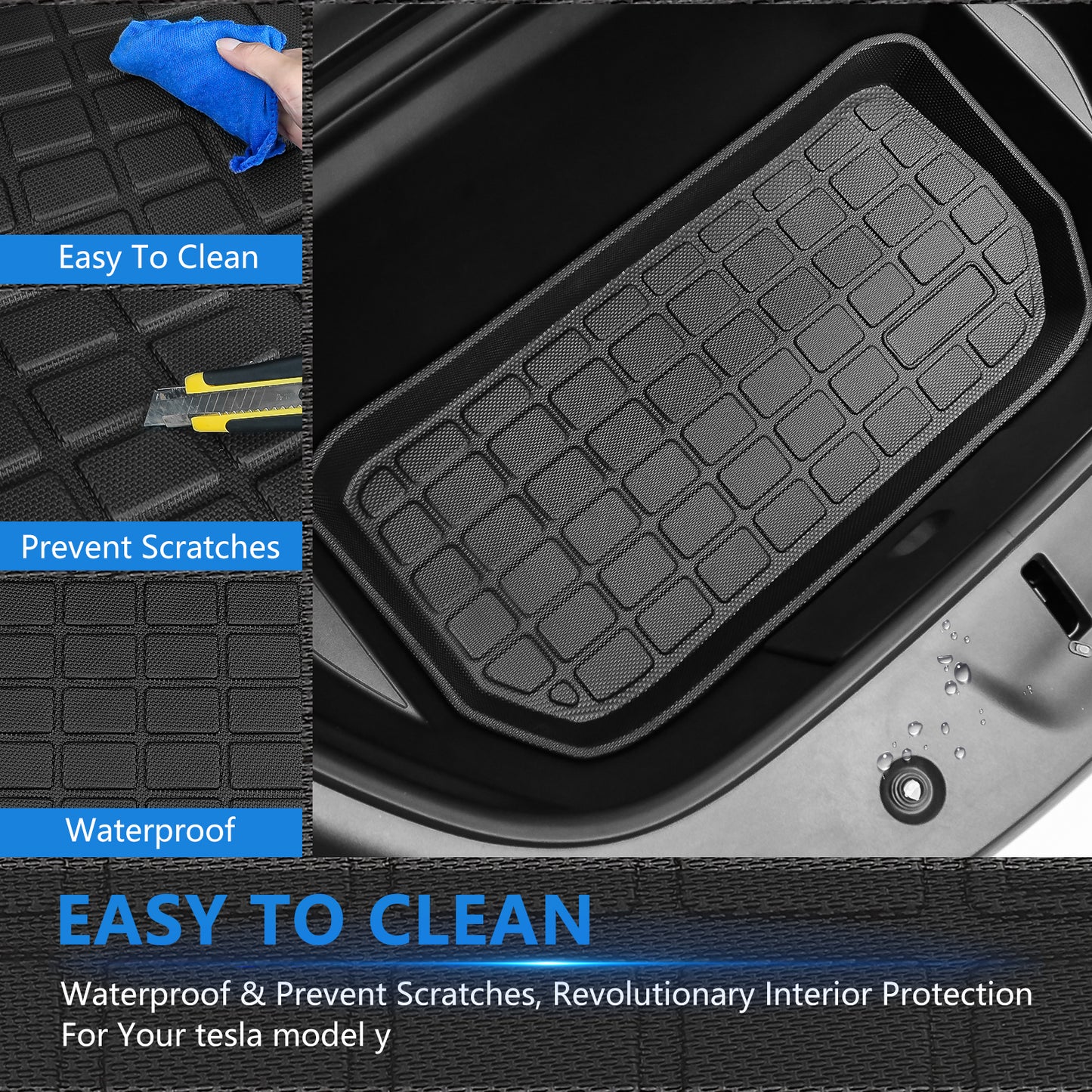 Front Trunk Mat TPE Cargo Liner for Tesla Model Y Accessories 2021-2025