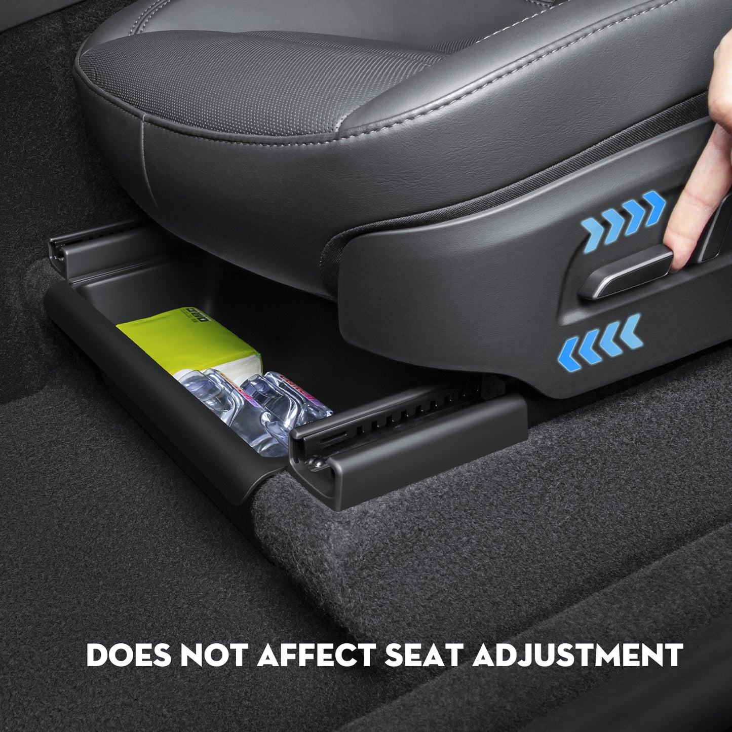 2PCS 2025-2026 Model Y Juniper Under Seat Storage Box,Hidden Organizer Tray Underseat Bins with Lid Cover