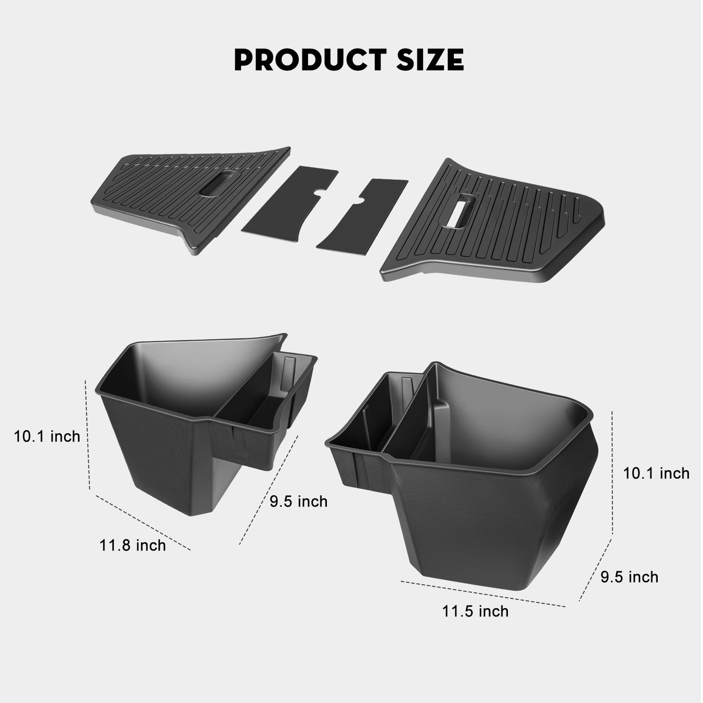 2PCS Rear Trunk Storage Bins with Lids for Tesla 2025-2026 New Model Y Juniper 5 Seater Accessories