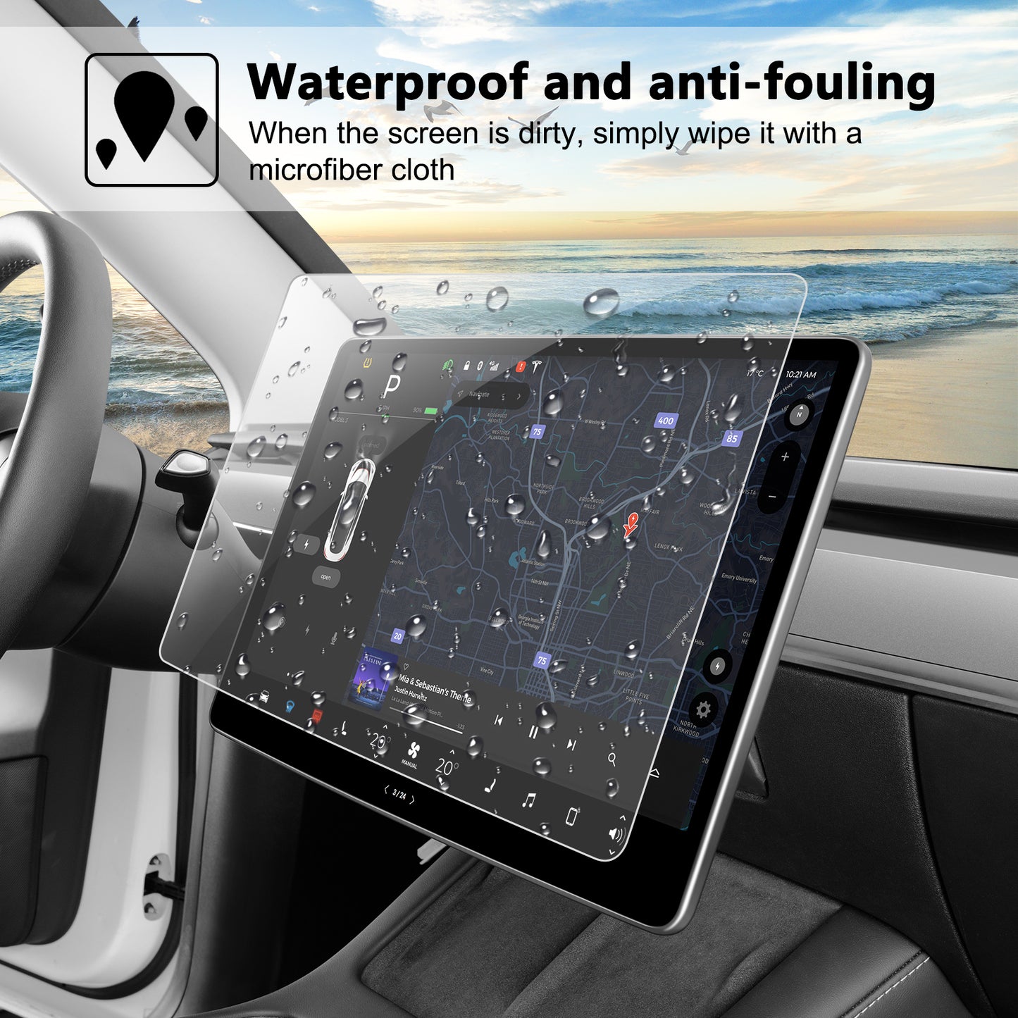 Center Console Screen Protector for 2017-2023 Tesla Model 3 and 2021-2025 Model Y Accessories