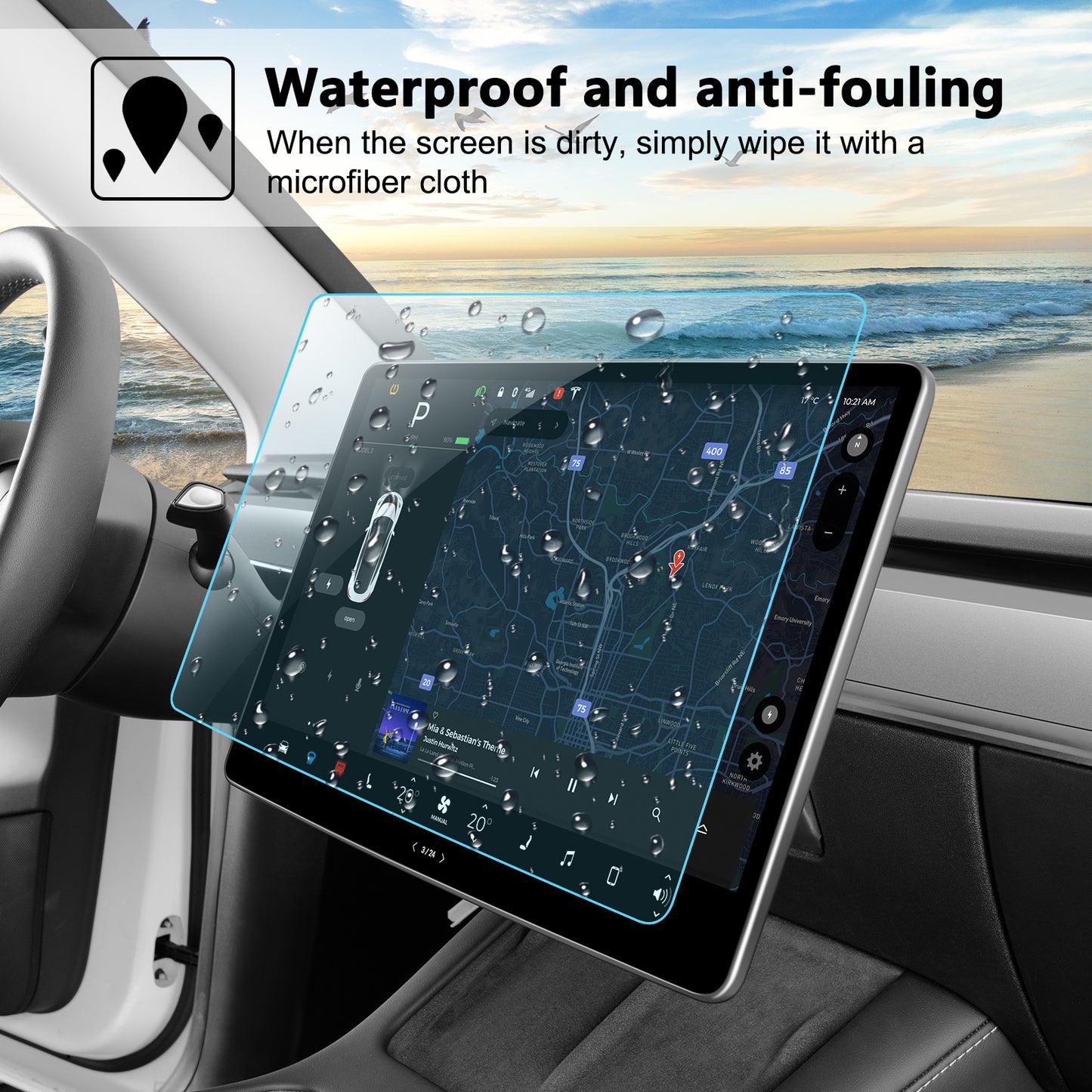 Center Console Screen Protector for 2017-2023 Tesla Model 3 and 2021-2025 Model Y Accessories