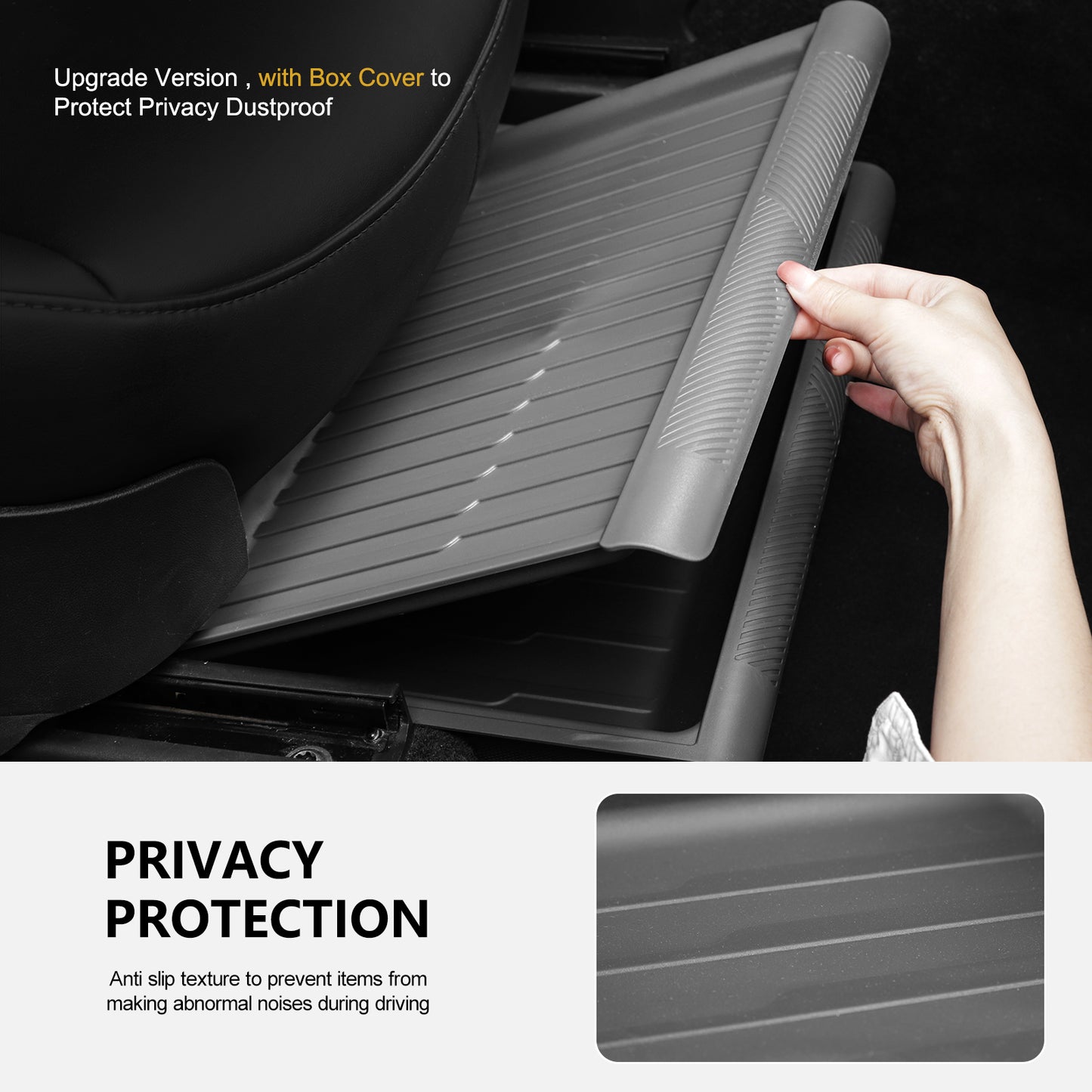 2PCS Under Seat Storage Box with lids for Tesla Model Y 2021-2025 and 2025 New Model Y Juniper (Rear Seat )Accessories