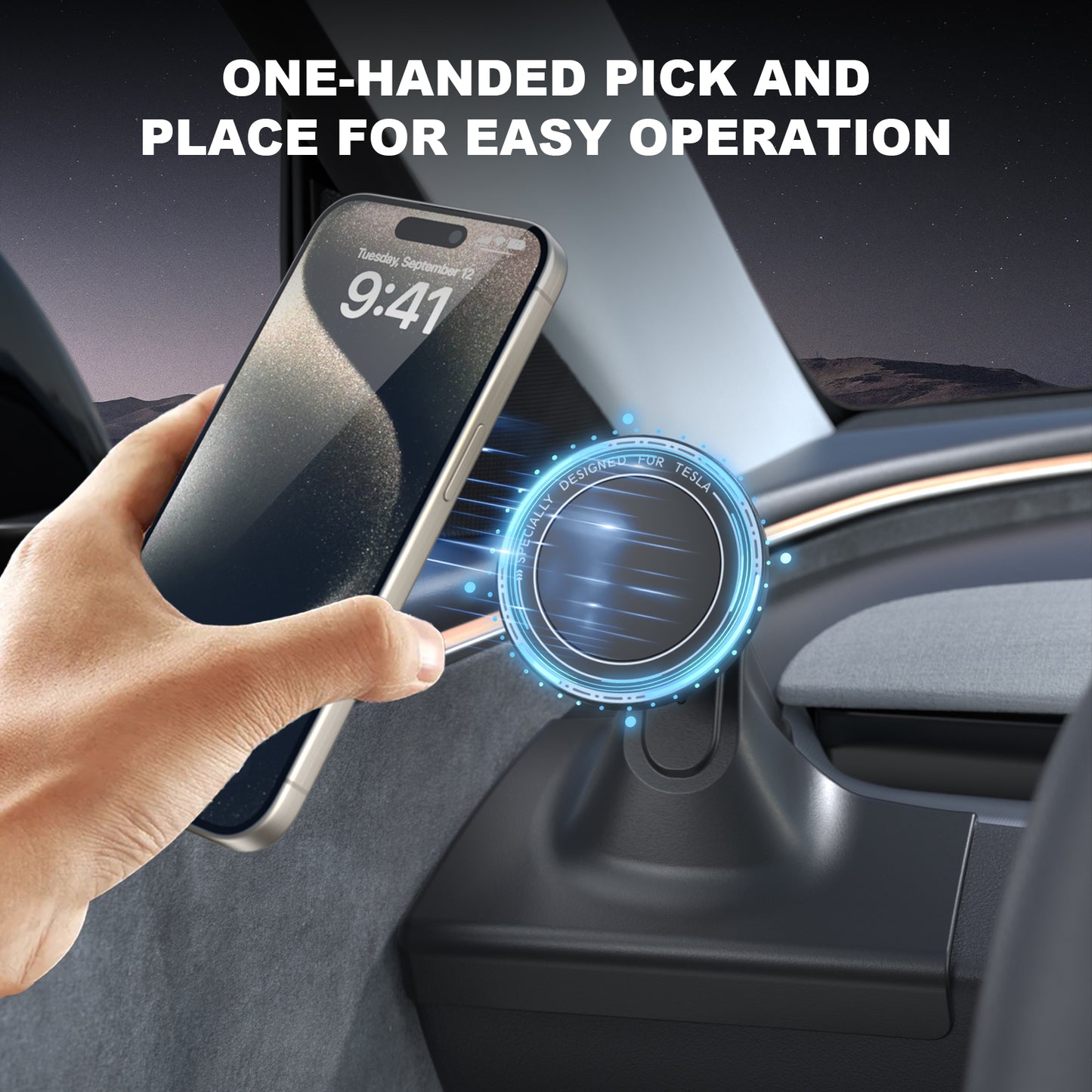 MagSafe Car phone Mount Holder compatible with 2024 Tesla Model 3 Highland Accessories