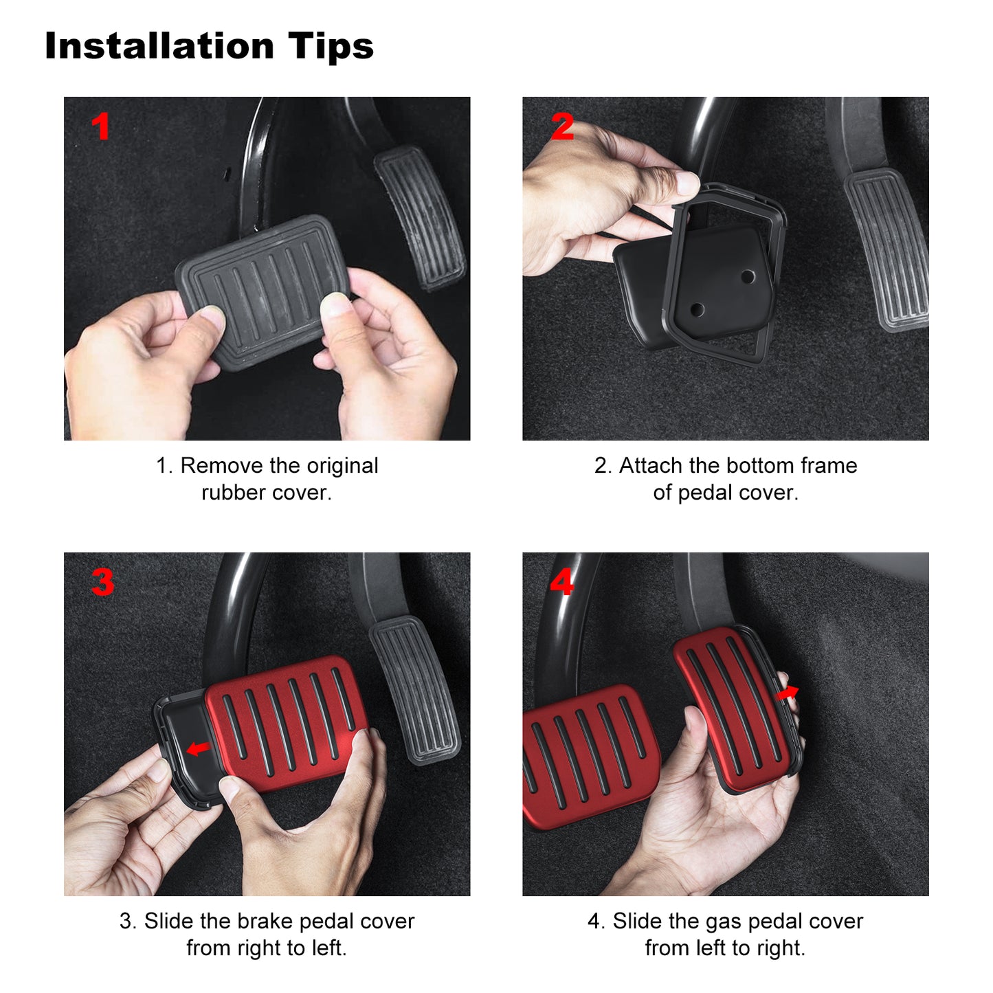 Upgrade 2PCS Foot Pedals Pads Cover Compatible with 2017-2023 Tesla Model 3 and 2021-2025 Model Y Accessories