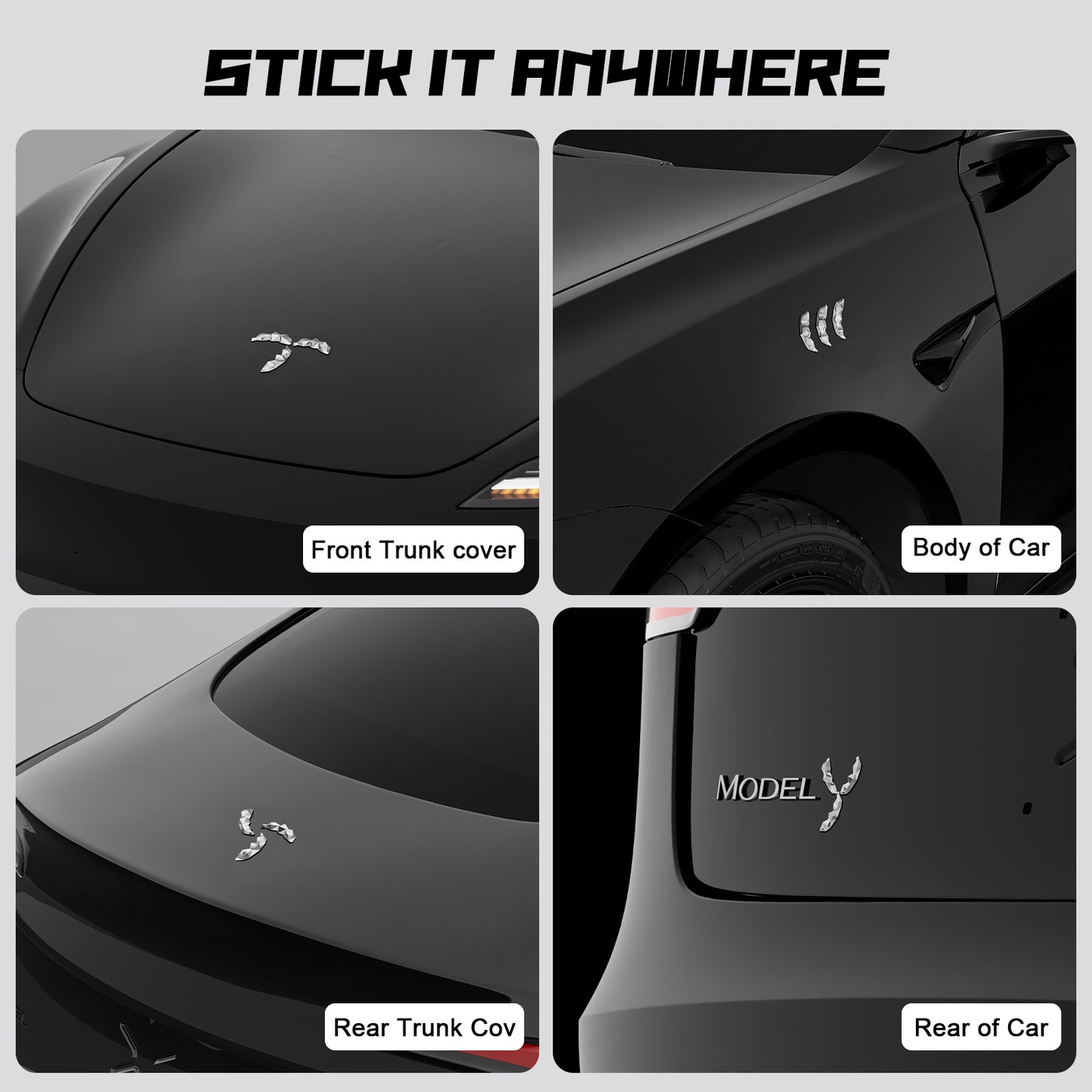 Car DIY Badge Emblem Compatible with Tesla Model 3 Y S Accessories 3D Badge Sticker Exterior Decorate Mark for Tesla All Models