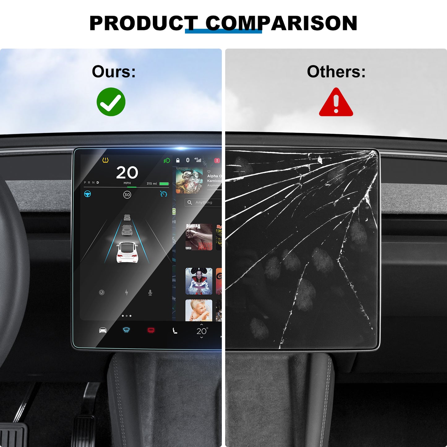 2PCS Tempered Glass Screen Protector for 2024-2025 Tesla Model 3 Highland and 2025 New Model Y Juniper Accessories