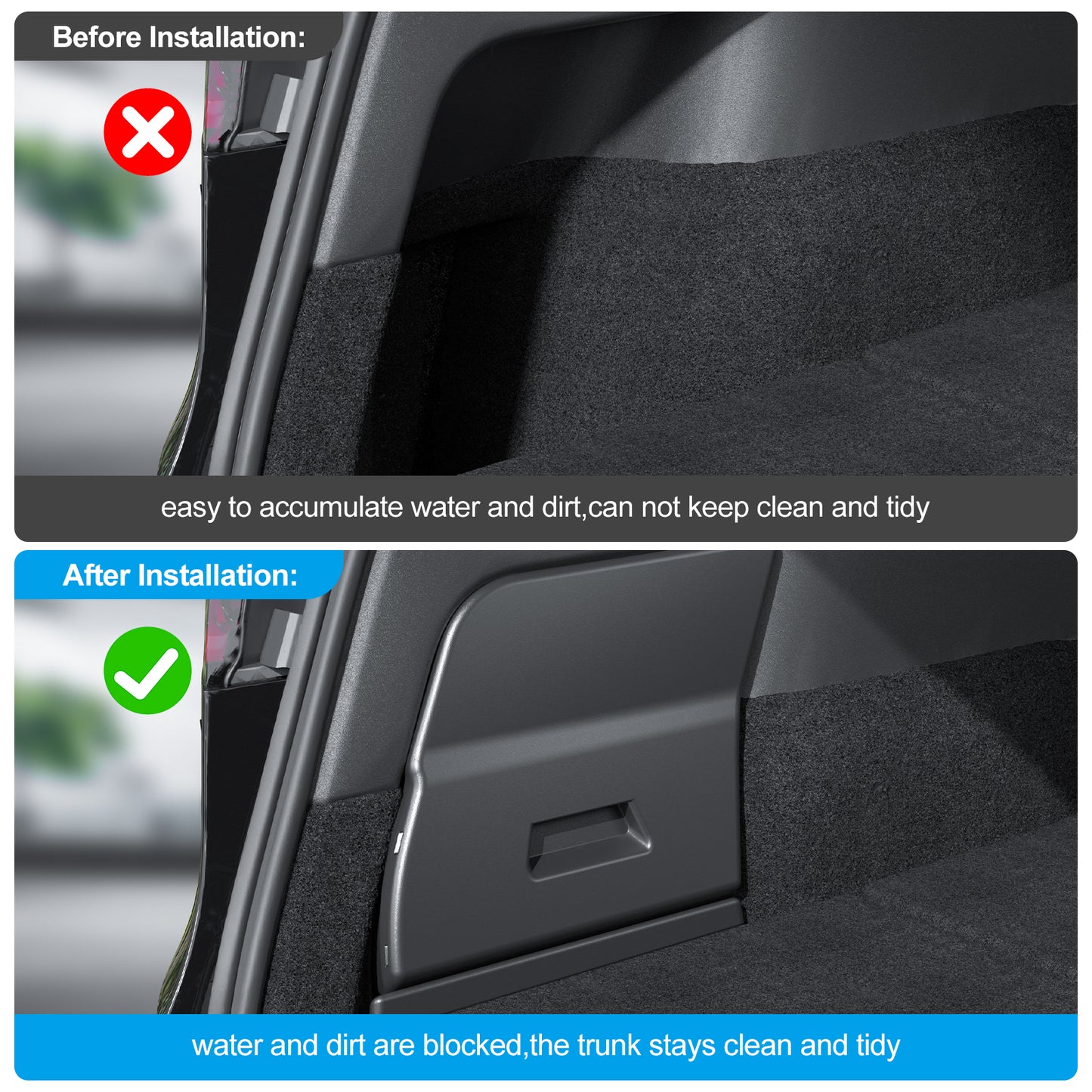 Rear Trunk Side Storage Box for Tesla Model Y Accessories