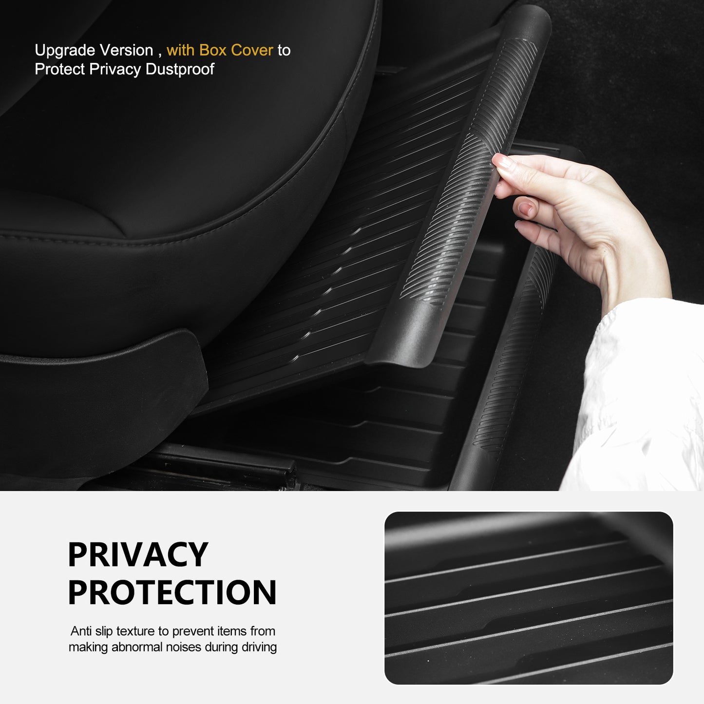 2PCS Under Seat Storage Box with lids for Tesla Model Y 2021-2025 and 2025 New Model Y Juniper (Rear Seat )Accessories
