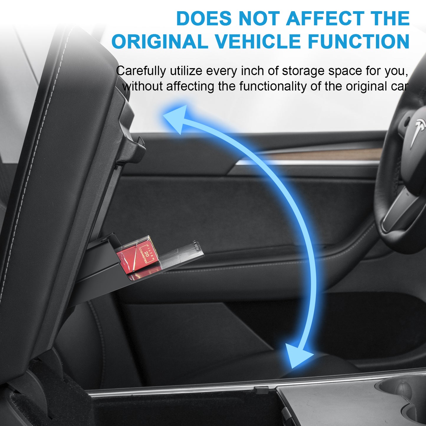Armrest Hidden Storage Box for Tesla Model 3 Model Y