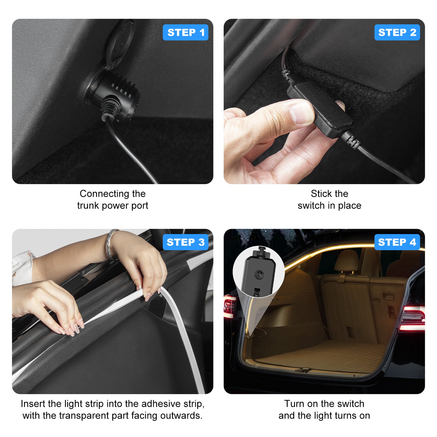 Rear Trunk LED Light Strip for 2021-2025 Tesla Model Y Accessories