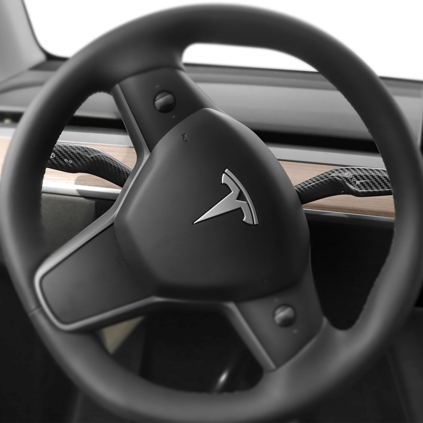 Carbon Fiber Pattern Steering Lever Cover for 2017-2023 Tesla Model 3 and 2021-2025 Model Y Accessories