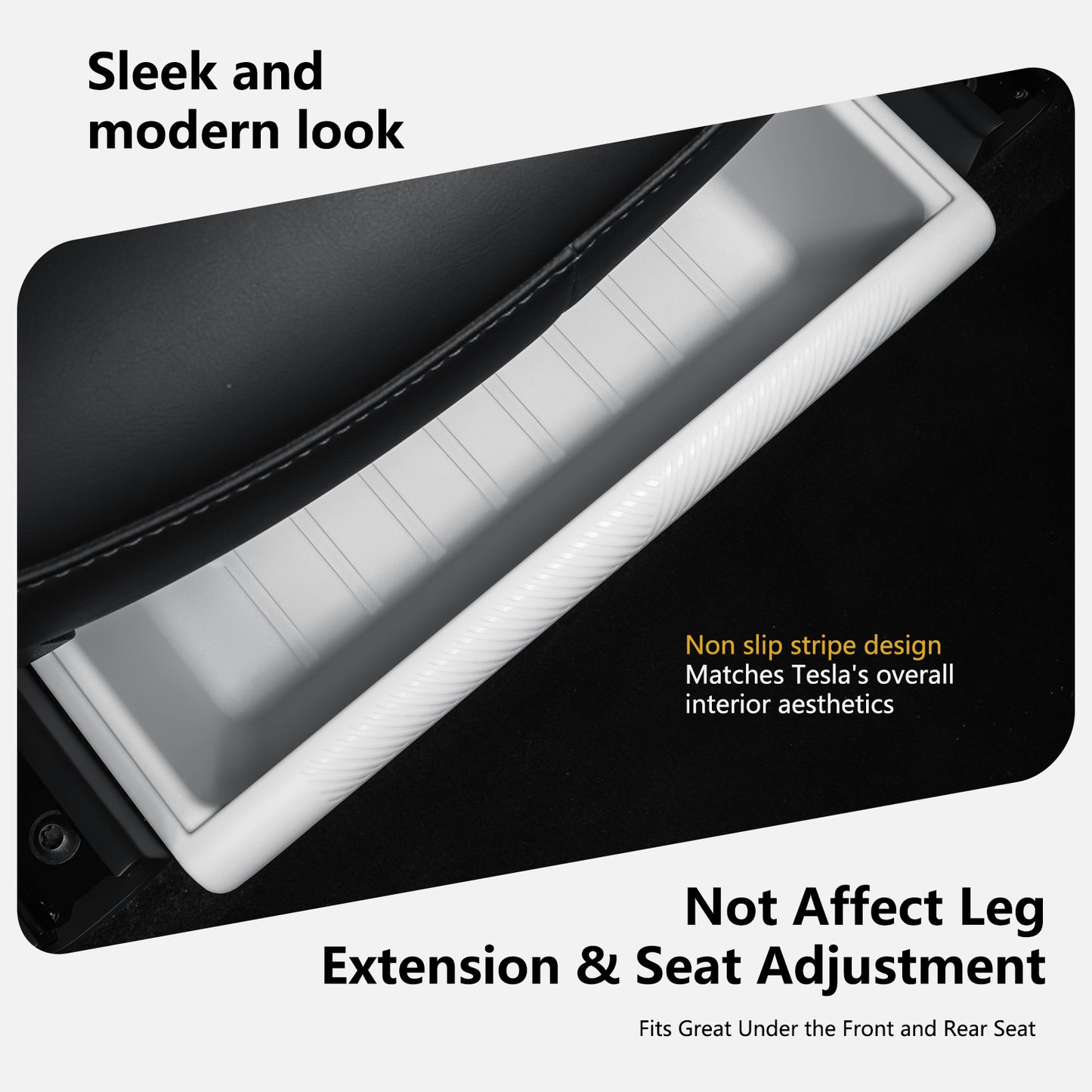 2PCS Under Seat Storage Box with lids for Tesla Model Y 2021-2025 and 2025 New Model Y Juniper (Rear Seat )Accessories
