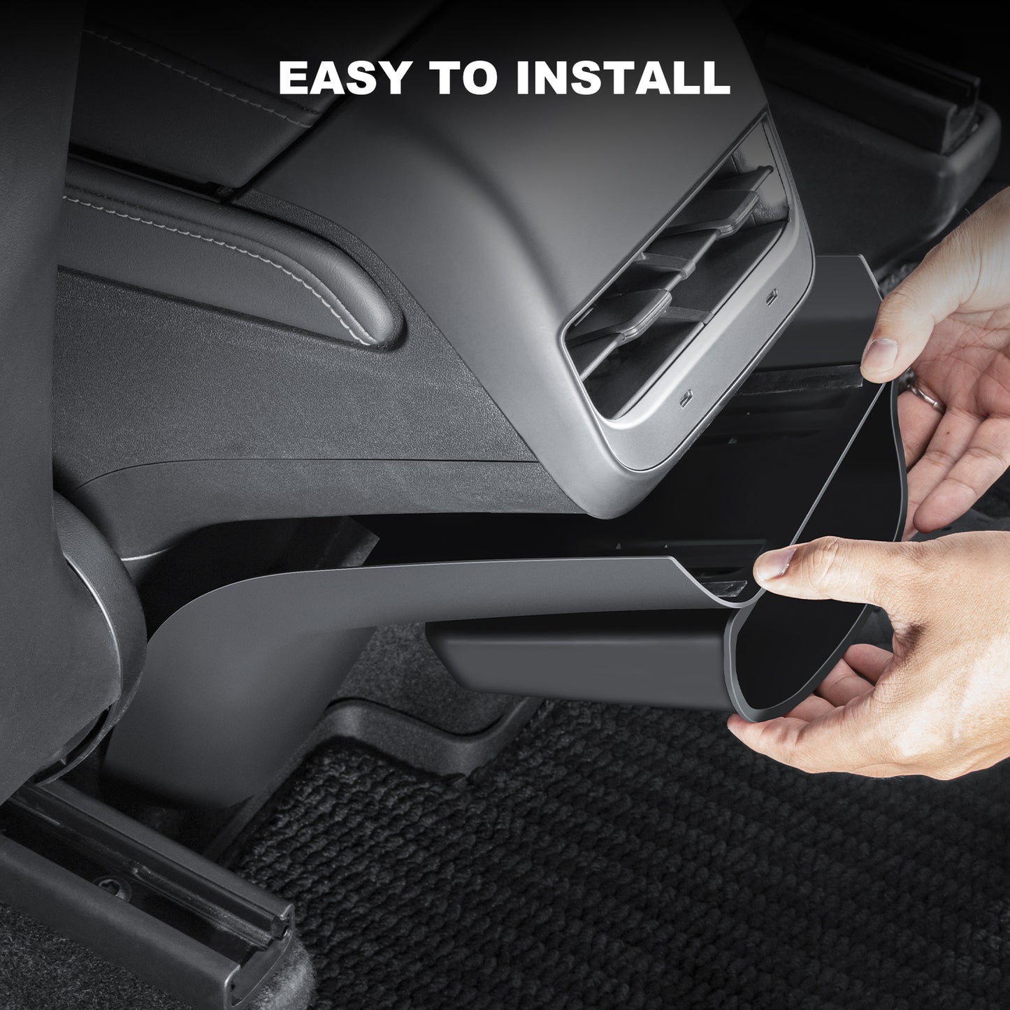 Rear Air Condition Vent Outlet Anti Kick Trim Cover with Storage Box for 2017-2023 Tesla Model 3 & 2021-2025 Model Y Accessories