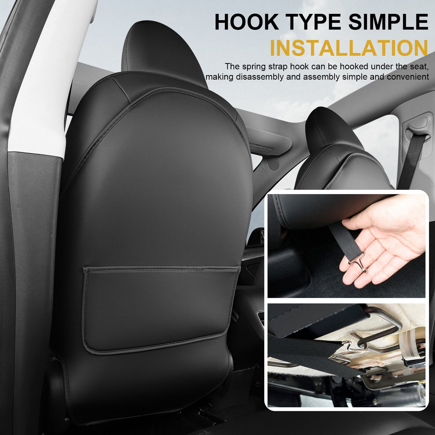 2 Pack Seat Back Protector for 2017-2023 Tesla Model 3 & 2021-2025 Model Y Accessories