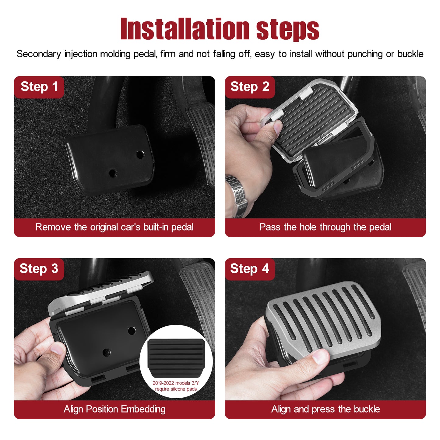 2PCS Foot Pedals Pads for 2019-2023 Tesla Model 3 and Model Y Accessories
