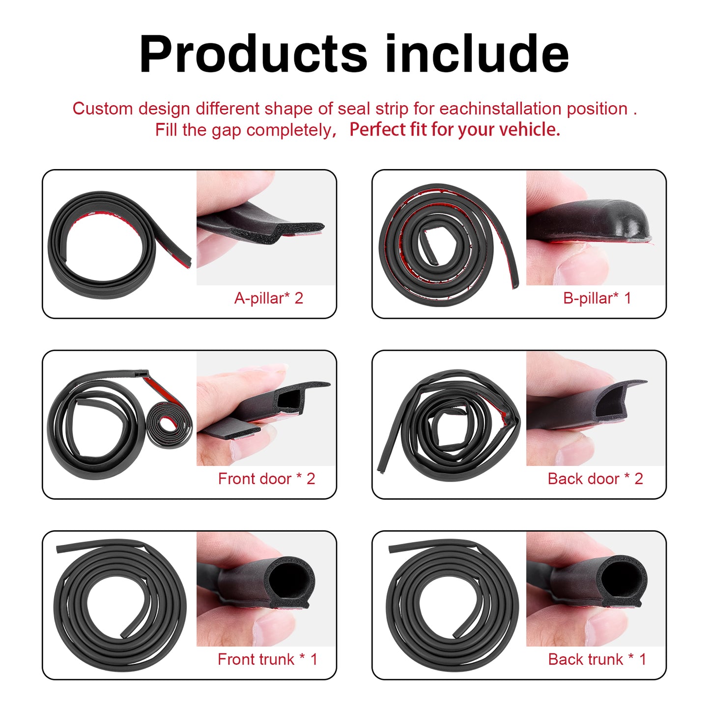 Rubber Seal Weather Strip for 2017-2023 Tesla Model 3 or 20121-2025 Model Y Accessories