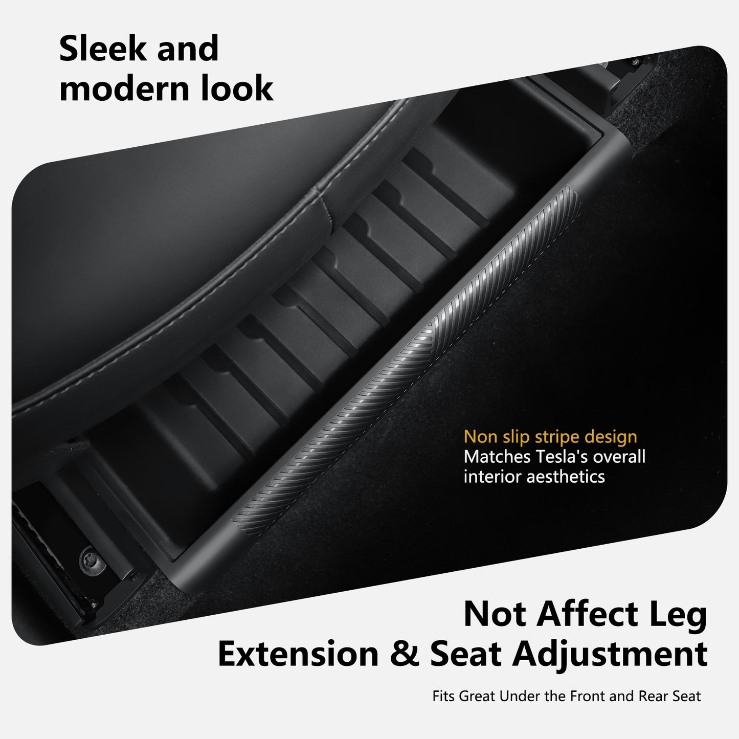 2PCS Under Seat Storage Box with lids for Tesla Model Y 2021-2025 and 2025 New Model Y Juniper (Rear Seat )Accessories
