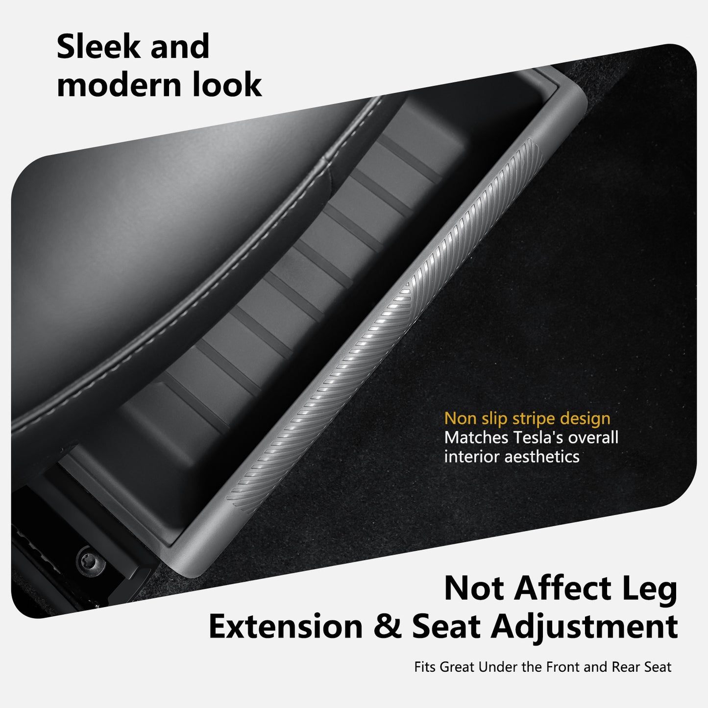 2PCS Under Seat Storage Box with lids for Tesla Model Y 2021-2025 and 2025 New Model Y Juniper (Rear Seat )Accessories