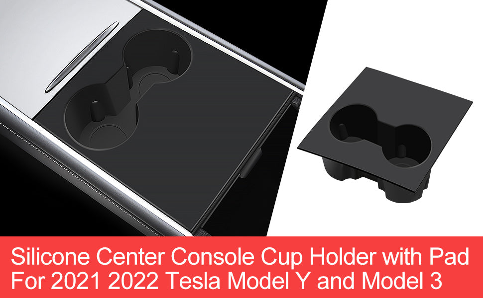 2 in 1 Silicone Center Console Cup Holder Insert for 2021-2022 Tesla Model 3 and Model Y Accessories
