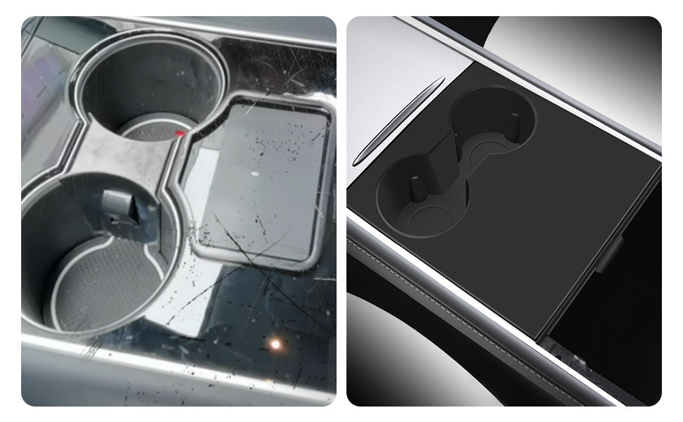 2 in 1 Silicone Center Console Cup Holder Insert for 2021-2022 Tesla Model 3 and Model Y Accessories