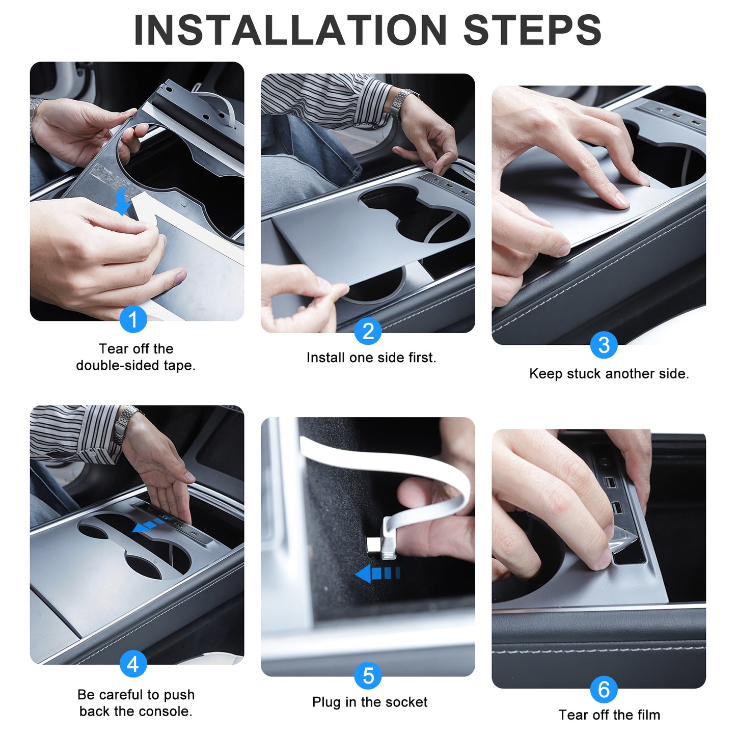 USB Hub for 2021-2025 Tesla Model Y and 2017-2023 Model 3 Accessories
