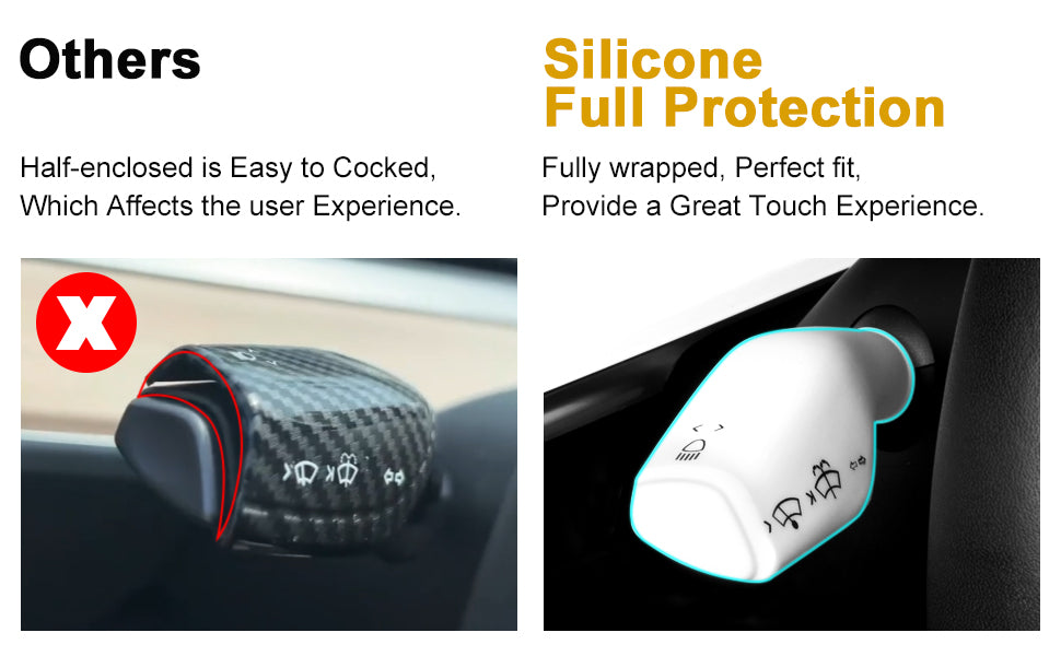 Silicone Steering Lever Cover for 2017-2023 Tesla Model 3 and 2021-2025 Model Y Accessories
