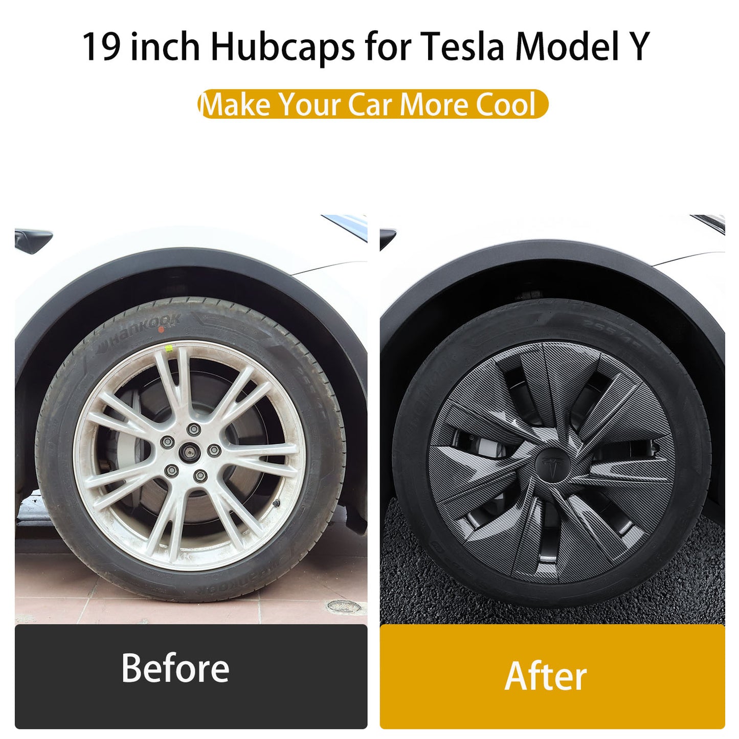 19 Inch Full Edge Hubcaps for Tesla Model Y
