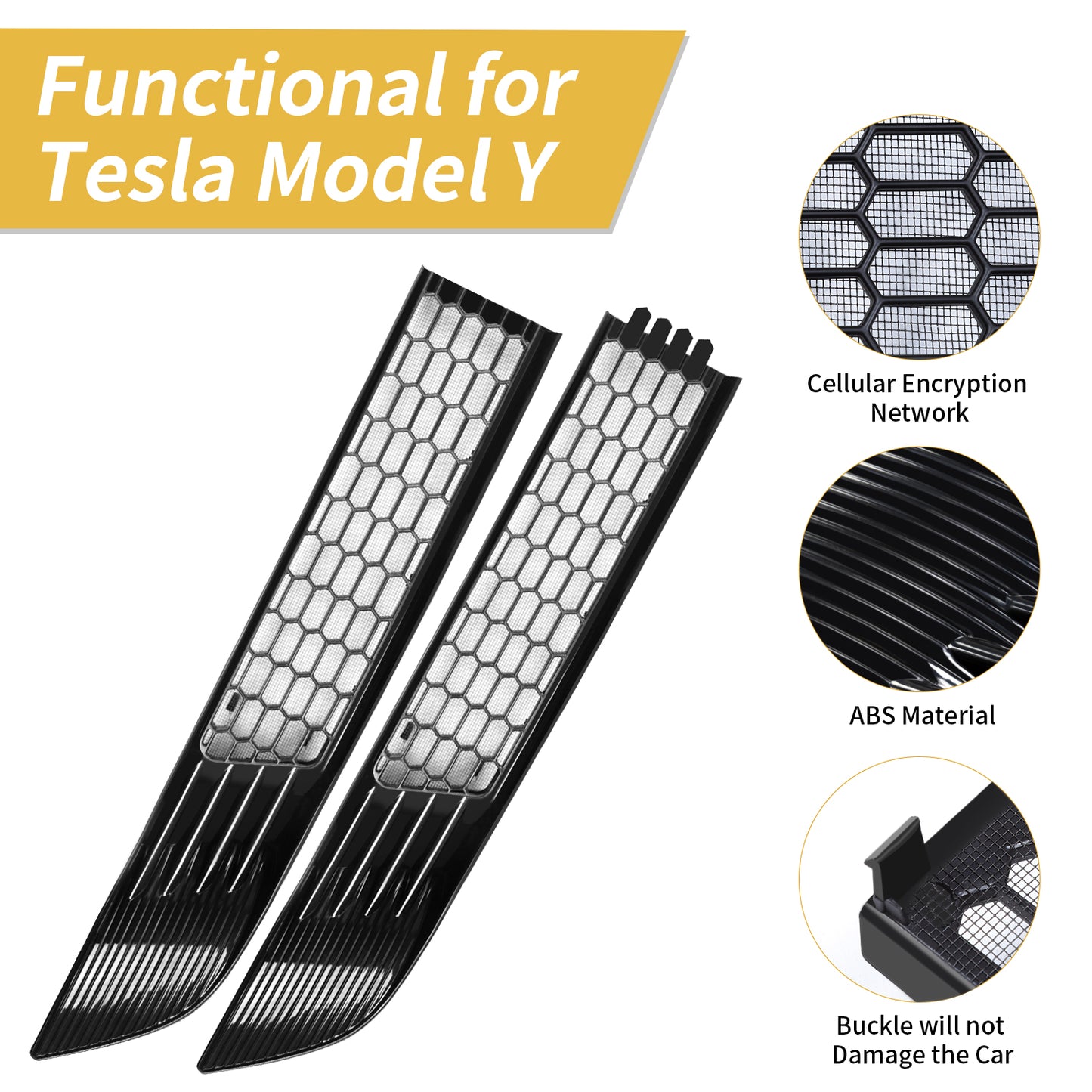 Grille Mesh Inserts for 2021-2025 Tesla Model Y Accessories