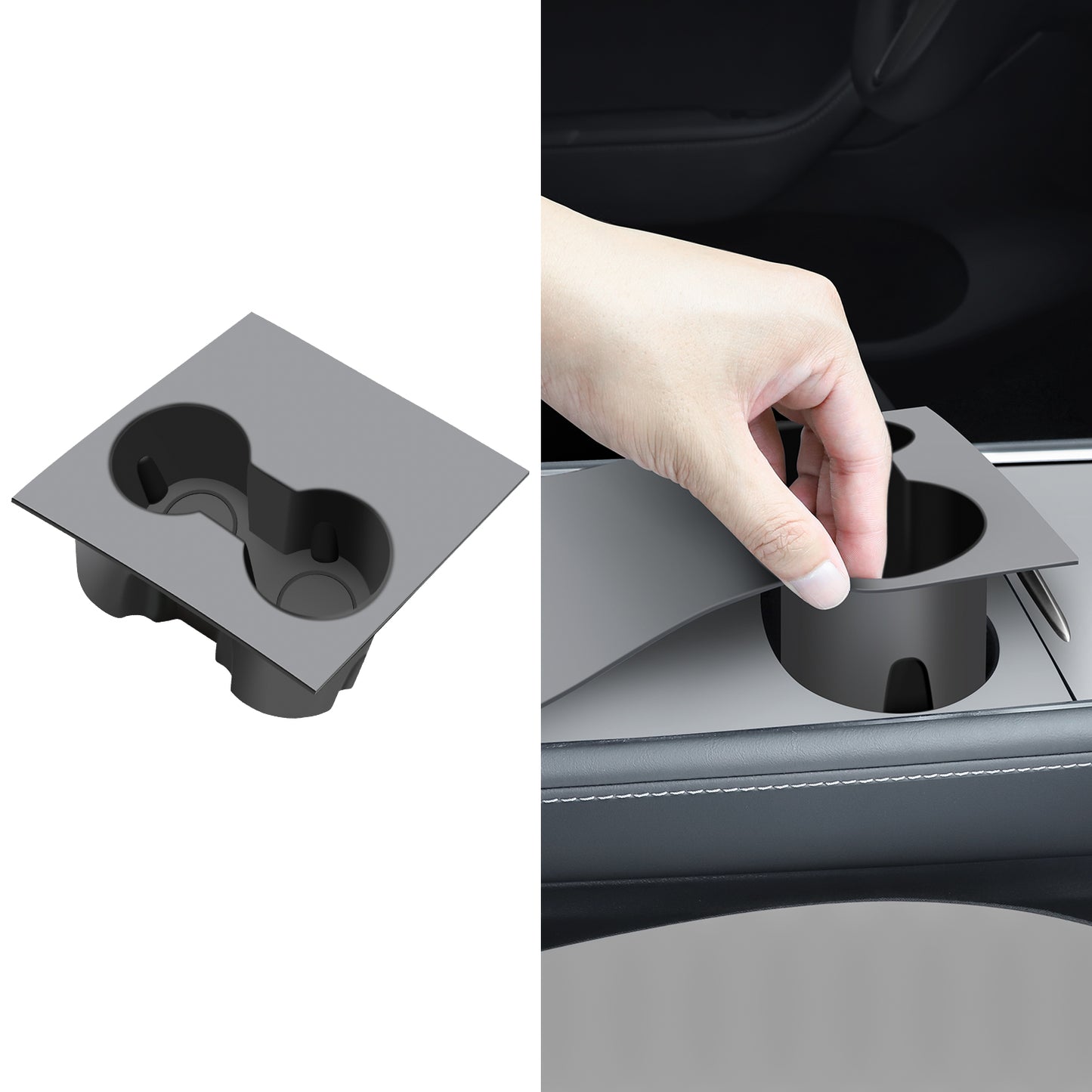 2 in 1 Silicone Center Console Cup Holder Insert for 2021-2022 Tesla Model 3 and Model Y Accessories