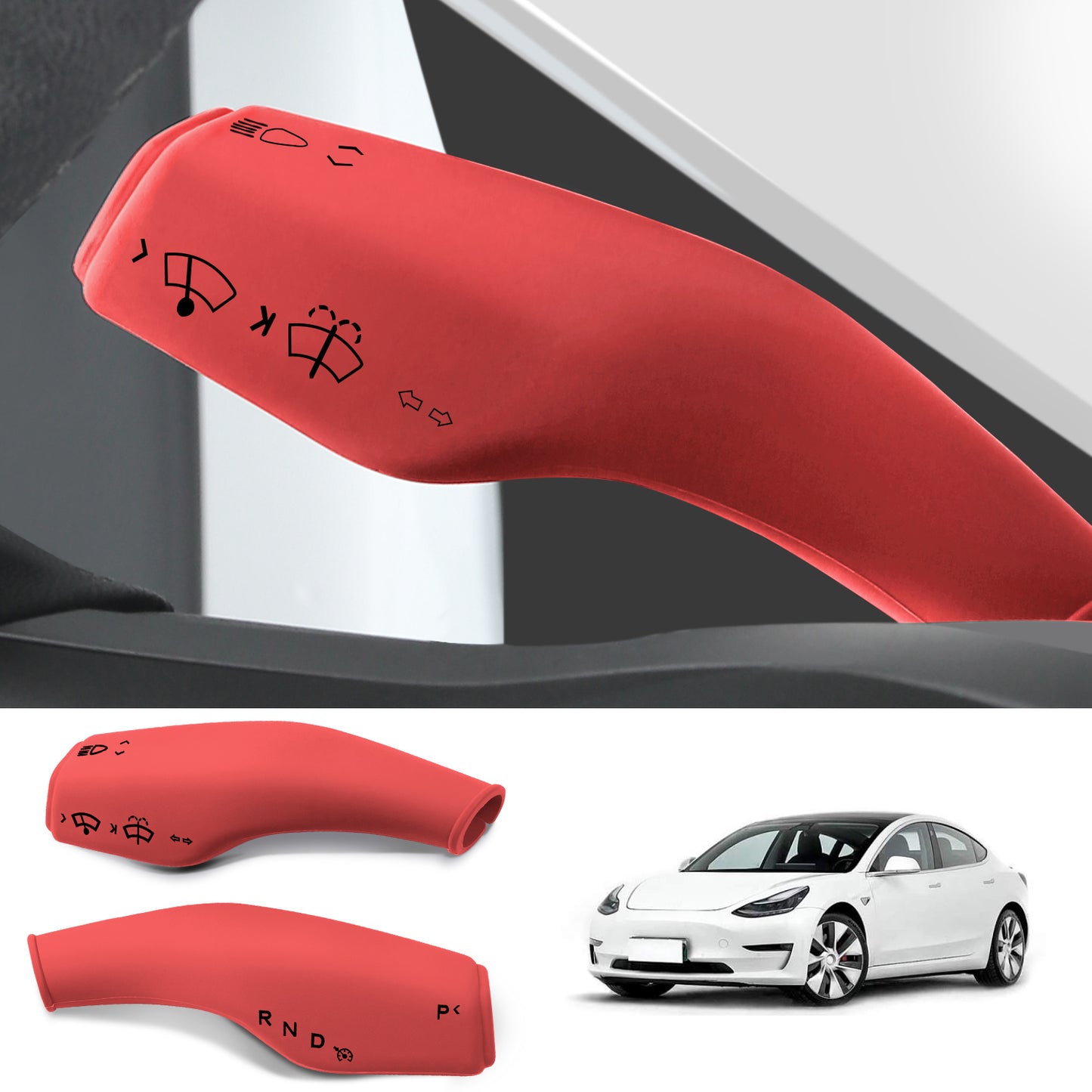 Silicone Steering Lever Cover for 2017-2023 Tesla Model 3 and 2021-2025 Model Y Accessories