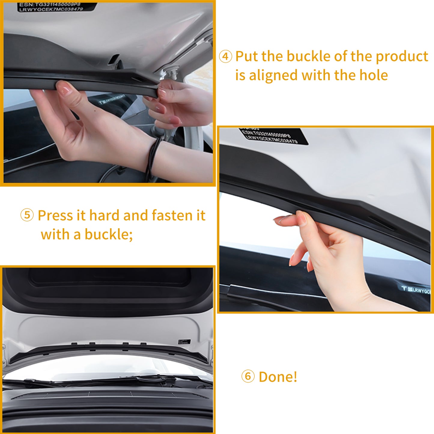 Front Hood Weather Strip for Tesla Model Y Accessories 2021-2025