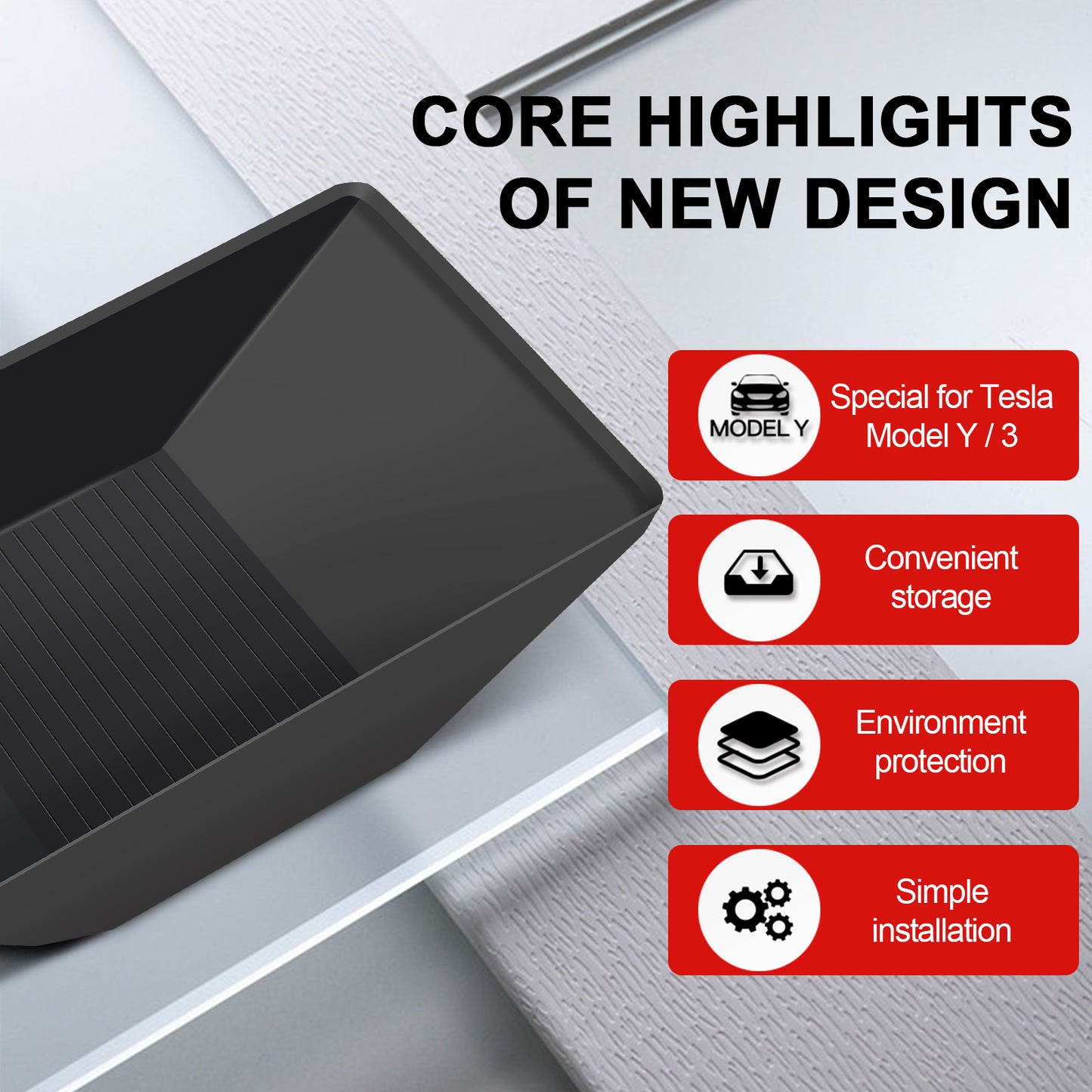 Front Central Console Organizer for 2021-2022 Tesla Model 3/Y Accessories