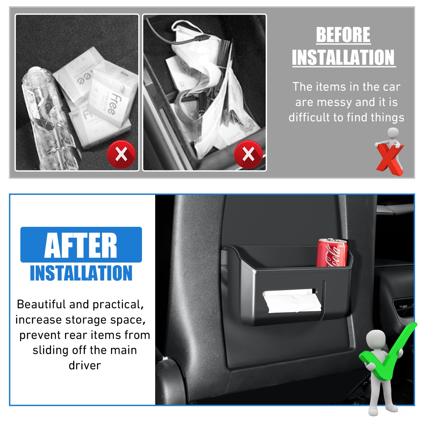 Seat Back Organizer for 2017-2023 Tesla Model 3 and 2021-2025 Model Y Accessories