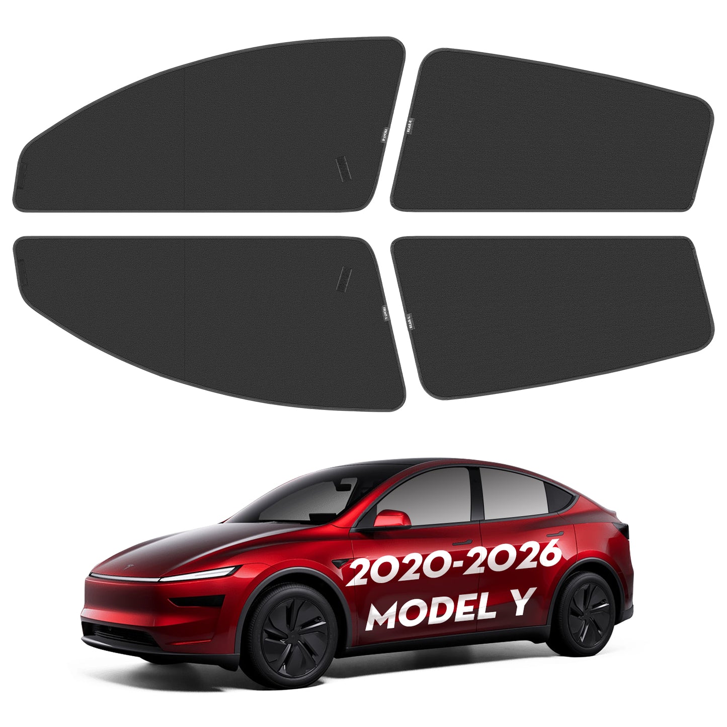 4PCS Window Shades for New Tesla Model Y Juniper 2026 [Static Cling] Sun Protection Side Window Sunhades Shield Privacy Covers for Tesla Model Y 2020-2026 Accessories