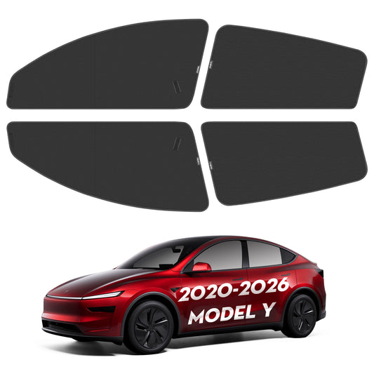 4PCS Window Shades for New Tesla Model Y Juniper 2026 [Static Cling] Sun Protection Side Window Sunhades Shield Privacy Covers for Tesla Model Y 2020-2026 Accessories