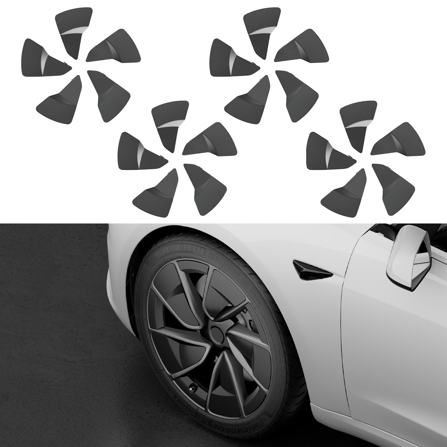 for 2024 New Tesla Model 3 Highland High Performance ABS Wheel Cover Wheel Decoration Hubcaps