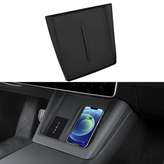 Upgrade Center Console Wireless Charger Silicone Mat for 2024-2025 Tesla Model 3 Highland and 2025 New Model Y Juniper