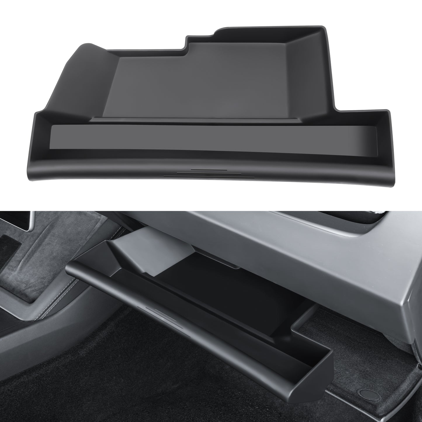 Compatible with Tesla Model 3 Highland 2024 Glove Box Storage Box Drawer Organizer Interior Accessories TPE Tray