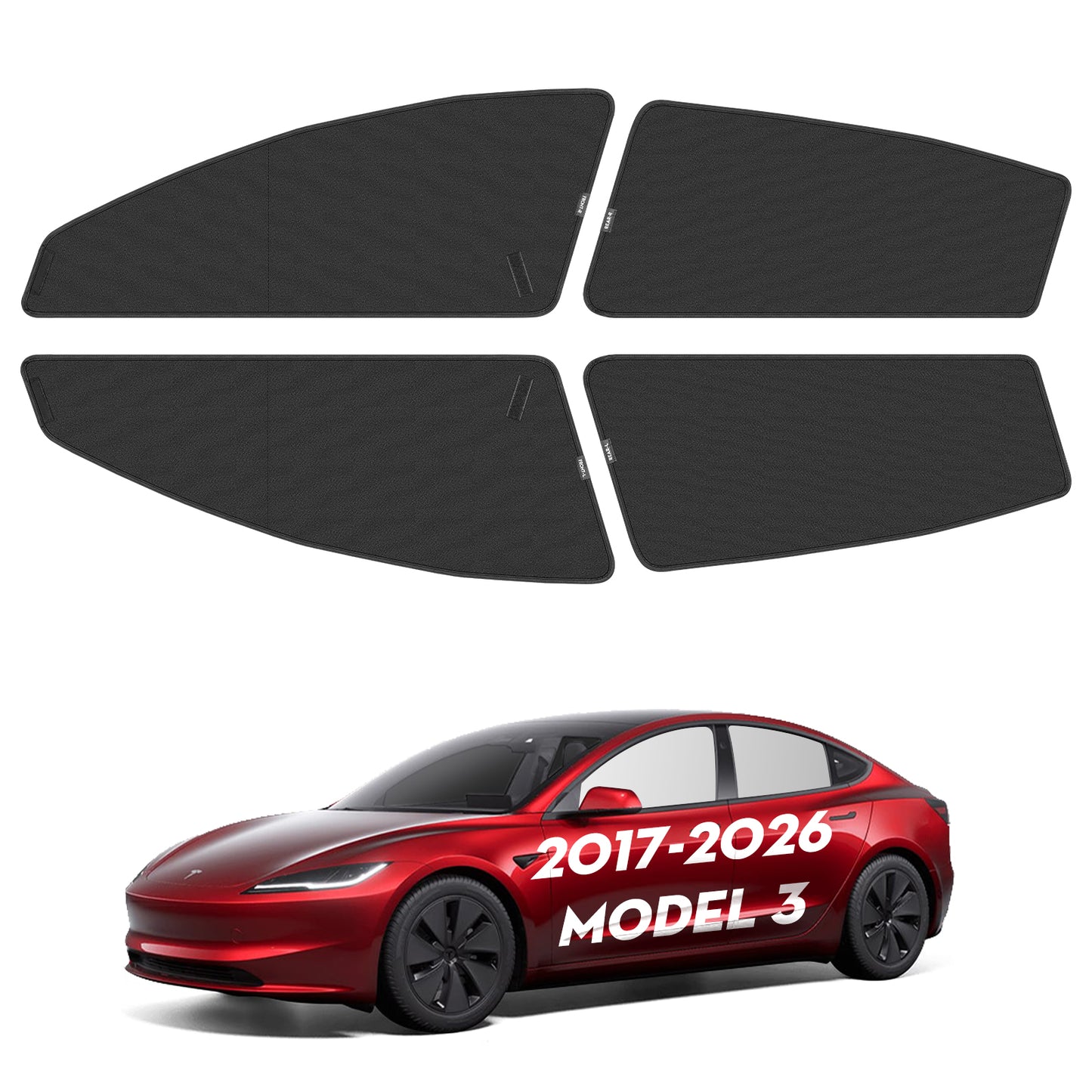 4PCS Window Shades for New Tesla Model Y Juniper 2026 [Static Cling] Sun Protection Side Window Sunhades Shield Privacy Covers for Tesla Model Y 2020-2026 Accessories