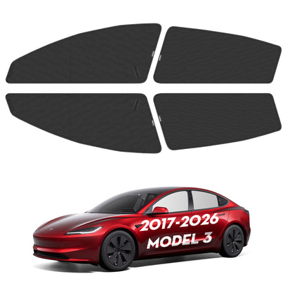 4PCS Window Shades for New Tesla Model Y Juniper 2026 [Static Cling] Sun Protection Side Window Sunhades Shield Privacy Covers for Tesla Model Y 2020-2026 Accessories