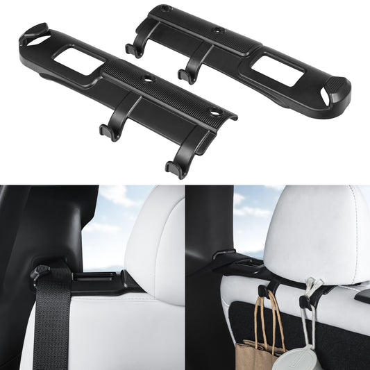 2PCS Backseat Seatbelt Guide Holder for Tesla Model Y 2021-2024 with Hook (Black)