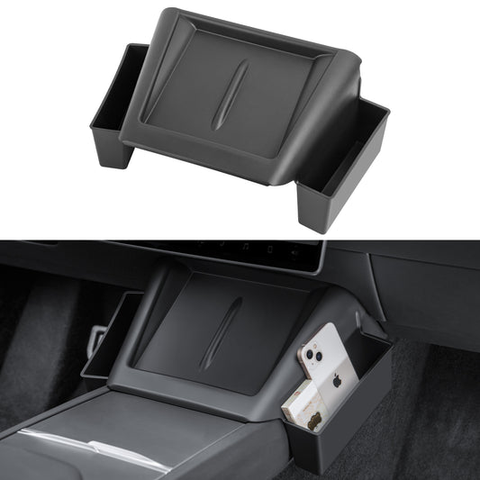 2 in 1 Center console wireless charger pad mat with side pockets for 2024 Tesla Model 3 Highland Accessories