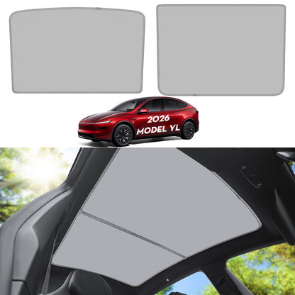 Roof Sunshade for Tesla Model YL 2026, Upgraded [Sag-Free] Sunroof Shade Roof Sun Shades for New Model YL Accessories [Heat Insulation/Reflection] 16Pcs