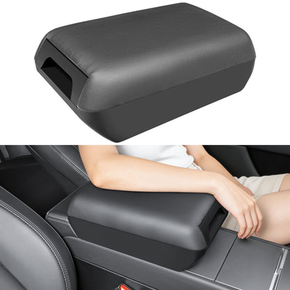 Armrest Box Cover for 2026 Tesla Model Y Juniper [Elevated] Soft PU Leather Center Console Armrest Cover Cushion for 2025-2026 New Model Y & 2024-2026 Model 3 (Standard, Premium & Performance)