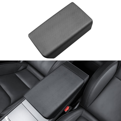 Center Console Lid Cover ABS Armrest Box Cover compatible with 2024 Tesla Model 3 Highland Accessories