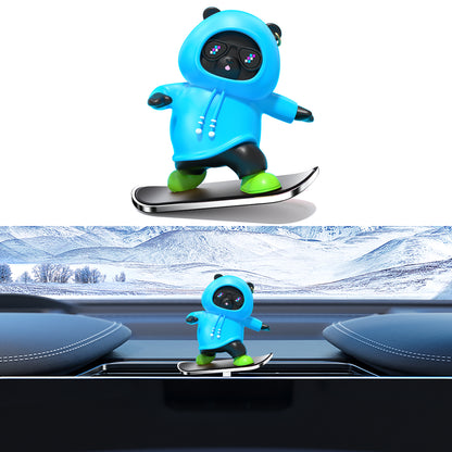 Car Decoration Ornament for Tesla Cute Skateboard Bear Car Interior Decoration Car Ornament Funny Gifts