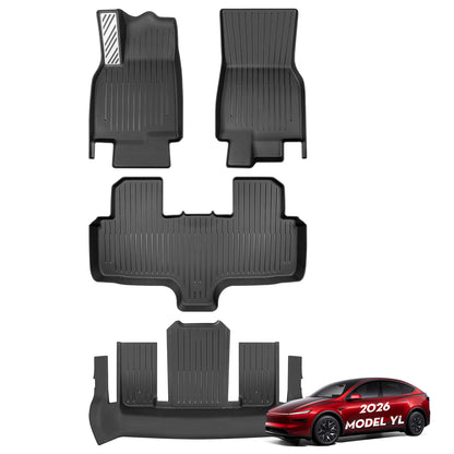 KUNIST 4PCS TPE Floor Mats for Tesla Model YL 2026 All Weather Floor Liners Full Set